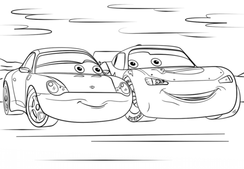 Lightning Mcqueen And Sally Coloring Page